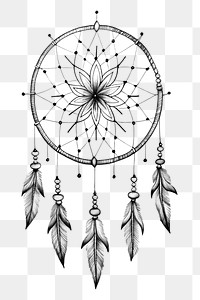 PNG Dreamcatcher drawing line calligraphy.