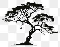 PNG Tree silhouette drawing sketch plant.