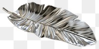 PNG Basic 3d solid tropical leave Chrome material silver plant leaf.