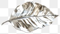 PNG Basic 3d solid tropical leave Chrome material jewelry silver plant.