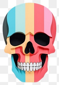 PNG Skull representation creativity striped.