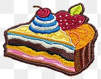 PNG Embroidered clothing patch of dessert pattern cake food.