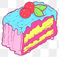 PNG Hand drawn a dessert vibrant colors icing food cake.