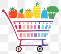 PNG Illustration of a simple rainbow food consumerism supermarket.