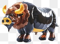 PNG Wild buffalo made from balloon mammal animal white background.
