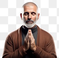 PNG Praying person portrait adult white background.