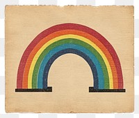 PNG Vintage postage stamp with rainbow painting art creativity.