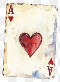 PNG Watercolor illustration of A of deck cards creativity recreation.