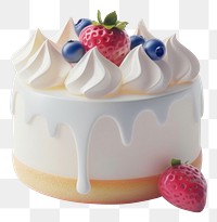 PNG 3d render of cake transparent glass dessert cupcake berry.