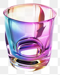 PNG 3d render of drink holographic glass color white background transparent refreshment.