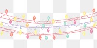 PNG Christmas light string border pattern line white background.
