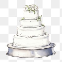 PNG Wedding cake dessert cartoon sketch.
