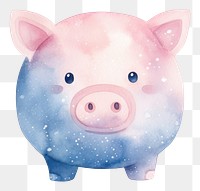 PNG Piggy bank Watercolor style pig mammal piggy bank.