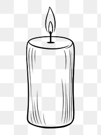 PNG Candle outline sketch fire white background creativity.