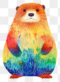 PNG Beaver Risograph style animal mammal rodent.