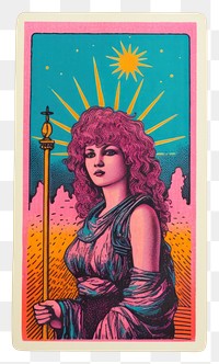 PNG Tarot card Risograph style painting adult art.