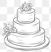 PNG Wedding cake dessert drawing sketch.