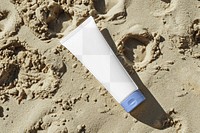 Sunscreen tube png mockup, transparent design