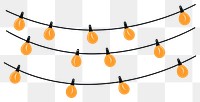PNG Orange christmas light string lightbulb lighting line.