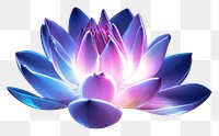 PNG Glister water lilly neon flower purple petal.