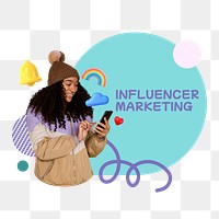 Influencer marketing png word sticker typography, transparent background. BANGKOK, THAILAND, 12 JANUARY 2023