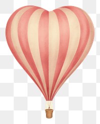 PNG Painting of balloon heart aircraft transportation adventure.