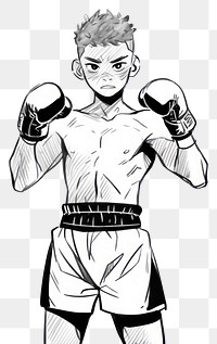 PNG Boxing sketch punching drawing.