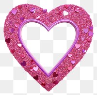 PNG Frame glitter heart jewelry purple shape.