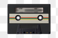 PNG retro black cassette tape, transparent background
