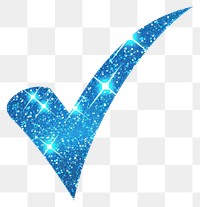 PNG Check mark icon glitter shape blue.