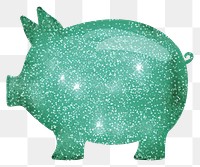 PNG Green Piggy bank icon shape pig white background.