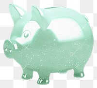 PNG Green Piggy bank icon pig white background representation.