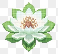 PNG  Cross stitch lotus embroidery needlework pattern.