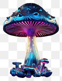 PNG Neon 1 tall mushroom fungus purple light.