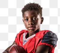 PNG African-American youth football player portrait sports photo.
