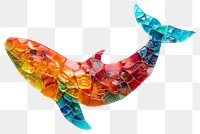 PNG Whale made from polyethylene shape art white background.