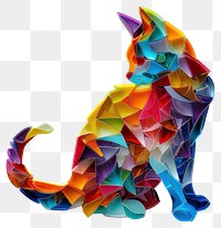 PNG Cat made from polythylene origami art creativity.