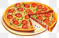 PNG Pizza food pepperoni vegetable.