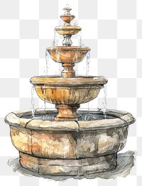 PNG Fountain architecture white background creativity.