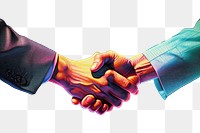 PNG Airbrush art of handshake adult technology futuristic.