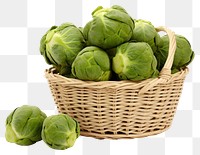 PNG Brussels sprout vegetable basket plant.