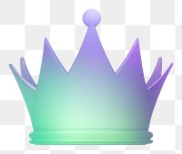 PNG  Abstract gradient illustration crown purple green accessories.