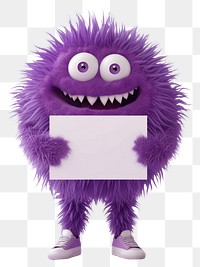 PNG Simple purple fur ball character toy anthropomorphic representation.