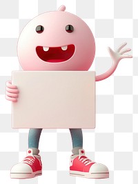PNG Simple shape character smiling sneaker toy.