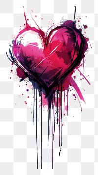 PNG Heart splattered creativity abstract.