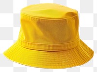 PNG Yellow bucket hat white background protection headwear.