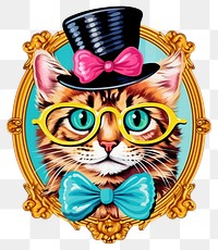 PNG  Cat printable sticker portrait representation photography.