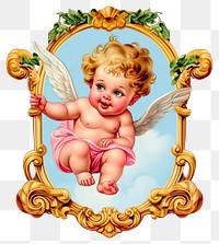 PNG  Cherub printable sticker portrait angel cute