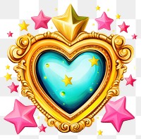 PNG  A star printable sticker jewelry heart accessories.