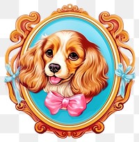 PNG  Dog printable sticker spaniel mammal animal.